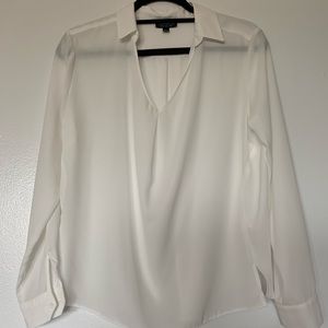 White long sleeve v-neck from Topshop